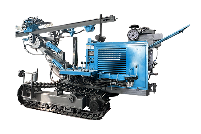 Crawler mounted hydraulic DTH drilling rig